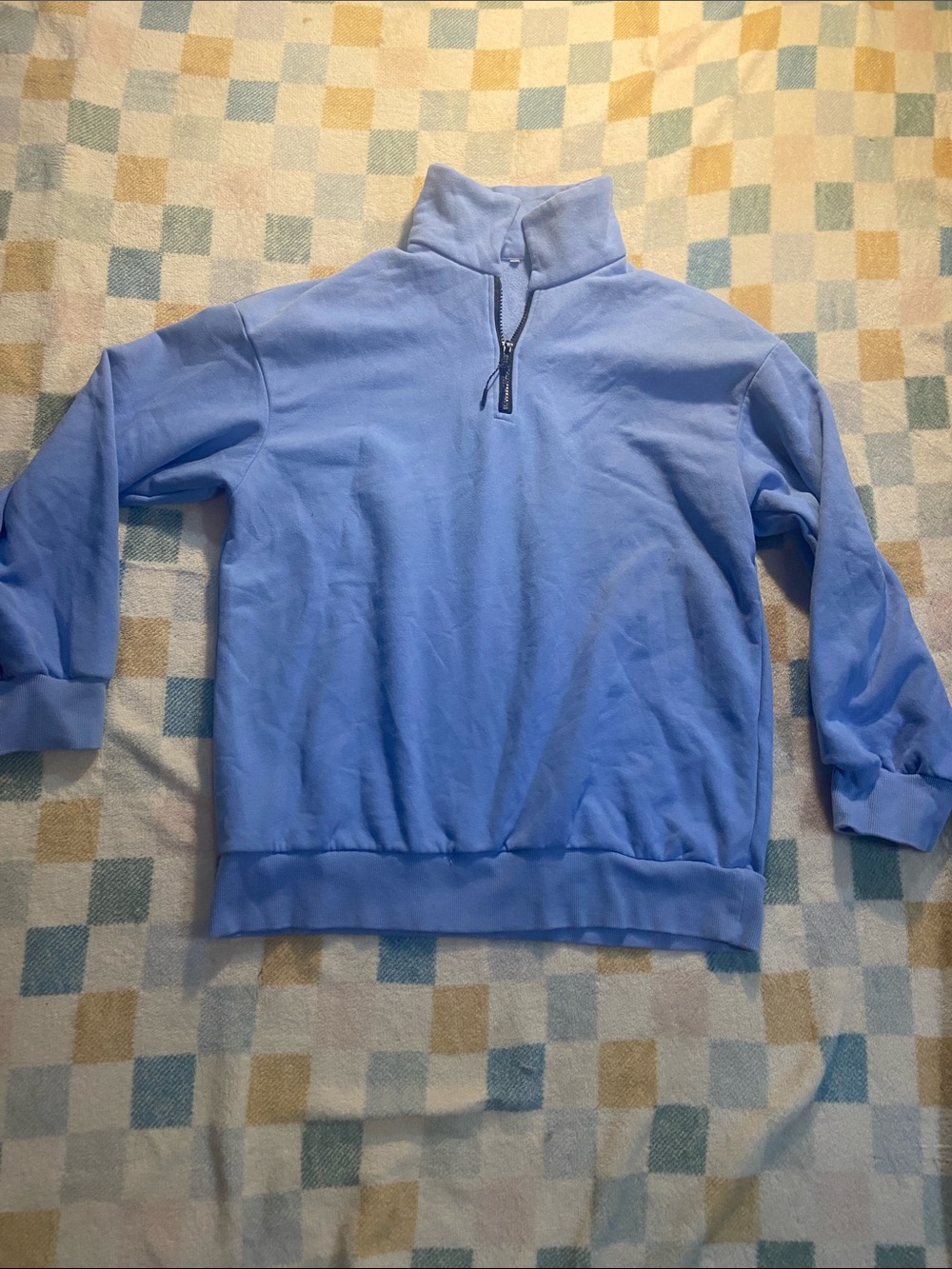 Amazon Men's Light Blue Half-Zip Pullover Sweater